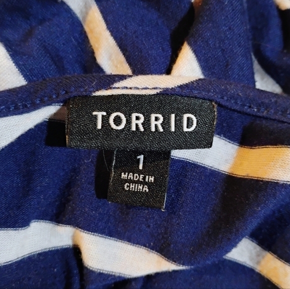 Torrid Size 1 Navy and White Striped Maxi Dress - Picture 3 of 4